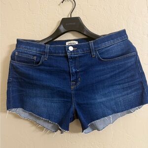 L'AGENCE size 29 Audrey Midrise Denim shorts with Raw Hem NWOT